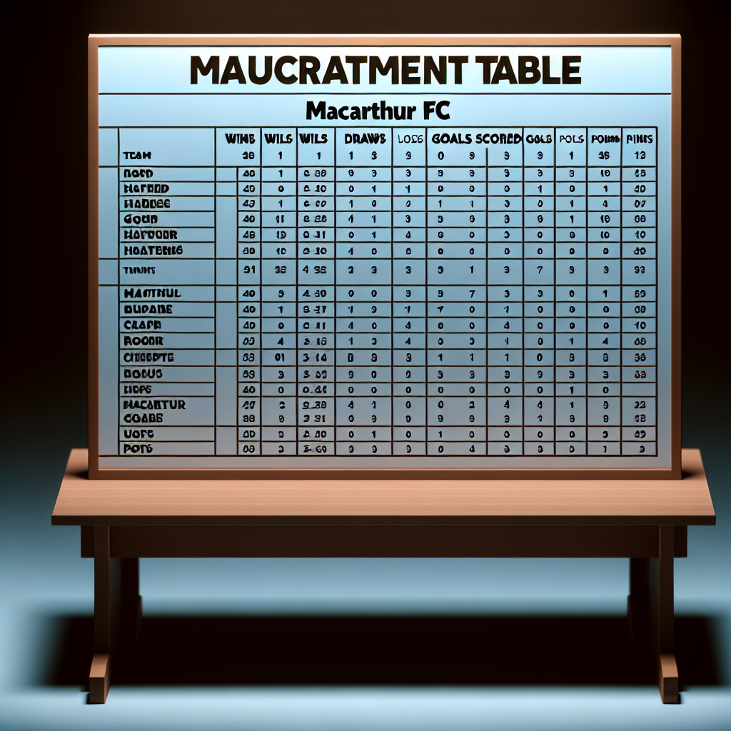 Макартур (футбольный клуб): Турнирная таблица и её значение