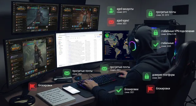 Купить аккаунты Gmail для гейминга: как выбрать aged и прогретые почты с VPN